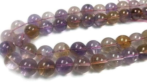 16mm Super Fine Quality , Ametrine Round Beads, 15.5 Inch Strand,aaa Quality . Natural Ametrine In Mix Color Shade
