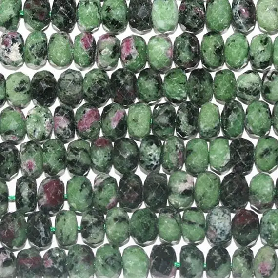 16"st Ruby Zoisite Faceted Rondelle Beads 8x5mm.-strand 40mm