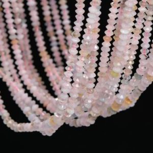 Shop Morganite Rondelle Beads! Genuine Natural Beryl Morganite Aquamarine Gemstone Beads 3x2MM Multicolor Faceted Rondelle AA Quality Loose Beads (111793) | Natural genuine rondelle Morganite beads for beading and jewelry making.  #jewelry #beads #beadedjewelry #diyjewelry #jewelrymaking #beadstore #beading #affiliate #ad