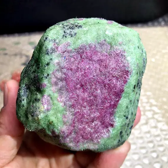 2.62lb Natural Raw Star Ruby In Zoisite Specimen,jewelry Making Design,high Quality Rare Rough Natural Earth-mined Red Green Gem Untreated