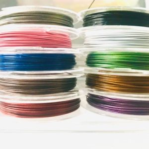 Shop Wire! Tiger tail beading wire, assorted colors 26 Gauge Tiger tail beading wire 0.45mm nylon coated flexible wire by the roll pick  10 meter roll | Shop jewelry making and beading supplies, tools & findings for DIY jewelry making and crafts. #jewelrymaking #diyjewelry #jewelrycrafts #jewelrysupplies #beading #affiliate #ad