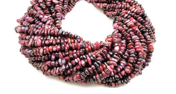 34 " Strand,natural Ruby Smooth Uncut Chips Beads ,4-6 Mm,aaa Quality Natural Ruby Smooth Handmade Uncut Chips Beads Raw Rough Nuggets Beads