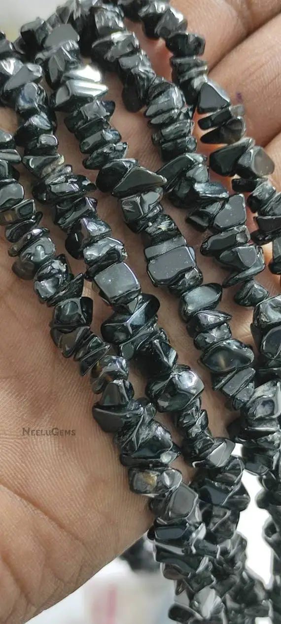 Natural Black Onyx Raw Uncut Chips Gemstone Beads Strand,black Onyx Raw Rough Uncut Beads,34"inches Black Onyx Beads For Handmade Jewelry