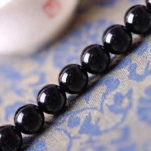 4mm-14mm Natural Black Tourmaline Beads, Smooth Round, 15.7 Inch Strand (GT33) | Natural genuine round Gemstone beads for beading and jewelry making.  #jewelry #beads #beadedjewelry #diyjewelry #jewelrymaking #beadstore #beading #affiliate #ad