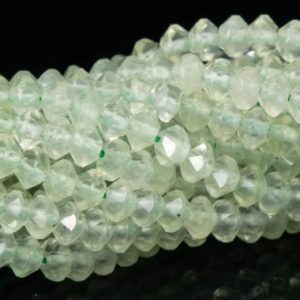 4×2.5MM Prehnite Beads Grade AAA Genuine Natural Gemstone Full Strand Faceted Rondelle Loose Beads 15" Bulk Lot Options (111775-3406) | Natural genuine rondelle Prehnite beads for beading and jewelry making.  #jewelry #beads #beadedjewelry #diyjewelry #jewelrymaking #beadstore #beading #affiliate #ad