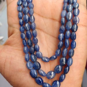 Shop Sapphire Beads! 6 – 9 mm smooth oval nuggets Natural Burma Blue sapphire 18" handmade Necklace Blue Sapphire tumble Gemstones Pebble Beads | Natural genuine beads Sapphire beads for beading and jewelry making.  #jewelry #beads #beadedjewelry #diyjewelry #jewelrymaking #beadstore #beading #affiliate #ad