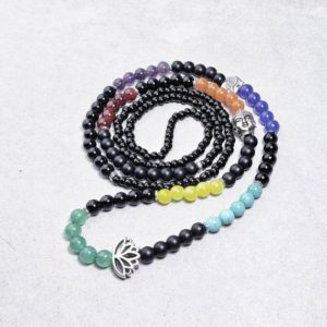 Shop Chakra Beads! 7 Chakra Beaded Necklace| Silver Buddha Lotus Elephant Chakra Beaded Necklace| Long Beaded 7 Chakra Necklace| Spiritual Necklace | Shop jewelry making and beading supplies, tools & findings for DIY jewelry making and crafts. #jewelrymaking #diyjewelry #jewelrycrafts #jewelrysupplies #beading #affiliate #ad