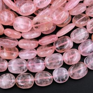 Shop Morganite Bead Shapes! AAA Natural Morganite Beads Smooth Rounded Rectangle Oval Beads High Quality Natural Pink Beryl Aquamarine Gemstone 15.5" Strand | Natural genuine other-shape Morganite beads for beading and jewelry making.  #jewelry #beads #beadedjewelry #diyjewelry #jewelrymaking #beadstore #beading #affiliate #ad
