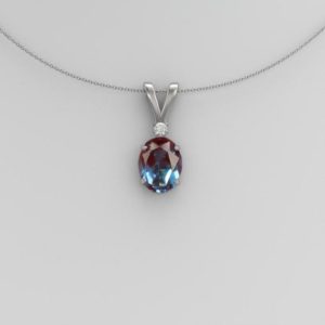 Shop Alexandrite Necklaces! Alexandrite Necklace For Women- Color Changing Gemstone Pendant- Alexandrite Pendant in 925 Sterling Silver- Lab Alexandite Pendant | Natural genuine Alexandrite necklaces. Buy crystal jewelry, handmade handcrafted artisan jewelry for women.  Unique handmade gift ideas. #jewelry #beadednecklaces #beadedjewelry #gift #shopping #handmadejewelry #fashion #style #product #necklaces #affiliate #ad