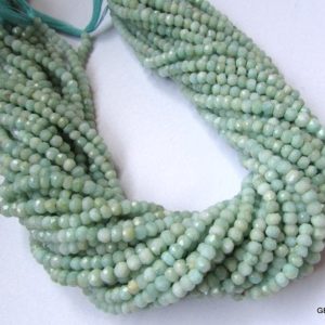 Shop Amazonite Faceted Beads! 1 Strand 4mm Amazonite Rondelle Faceted Beads Gemstone, Amazonite beads Faceted Rondelle Gemstone , Amazonite Rondelle Bead Faceted Gemstone | Natural genuine faceted Amazonite beads for beading and jewelry making.  #jewelry #beads #beadedjewelry #diyjewelry #jewelrymaking #beadstore #beading #affiliate #ad