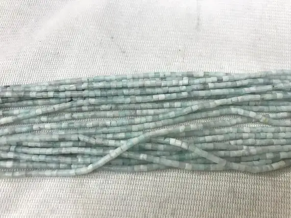Natural Blue Amazonite 2x2mm Heishi Genuine Blue Gemstone Loose Beads 15 Inch Jewelry Supply Bracelet Necklace Material Support