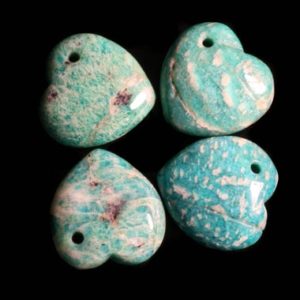 Shop Amazonite Shapes! Amazonite Small Hearts with Hole | Natural genuine stones & crystals in various shapes & sizes. Buy raw cut, tumbled, or polished gemstones for making jewelry or crystal healing energy vibration raising reiki stones. #crystals #gemstones #crystalhealing #crystalsandgemstones #energyhealing #affiliate #ad