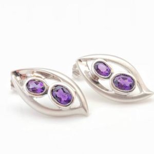 Shop Amethyst Earrings! Purple Amethyst Silver Earrings // 925 Sterling Silver // Matte Rhodium Finish // Post Backings // Amethyst Earrings | Natural genuine Amethyst earrings. Buy crystal jewelry, handmade handcrafted artisan jewelry for women.  Unique handmade gift ideas. #jewelry #beadedearrings #beadedjewelry #gift #shopping #handmadejewelry #fashion #style #product #earrings #affiliate #ad
