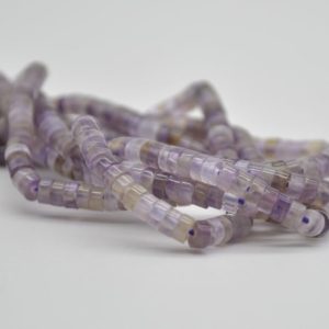 Shop Amethyst Rondelle Beads! Chevron Amethyst Gemstone Beads – Flat Heishi Rondelle Disc Spacer – 4mm x 2mm – 15" strand | Natural genuine rondelle Amethyst beads for beading and jewelry making.  #jewelry #beads #beadedjewelry #diyjewelry #jewelrymaking #beadstore #beading #affiliate #ad