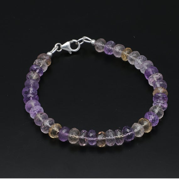 Ametrine Beaded Bracelet / Multicolor Gemstone Bracelet / Women Bracelet / Handmade Jewelry