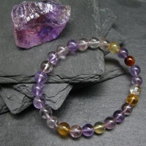 Ametrine Genuine Bracelet ~ 7 Inches  ~ 7mm Round Beads | Natural genuine Ametrine bracelets. Buy crystal jewelry, handmade handcrafted artisan jewelry for women.  Unique handmade gift ideas. #jewelry #beadedbracelets #beadedjewelry #gift #shopping #handmadejewelry #fashion #style #product #bracelets #affiliate #ad