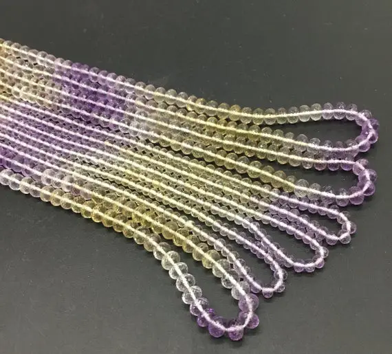 Natural Ametrine Faceted Rondelle Beads Gemtone For Jewelry