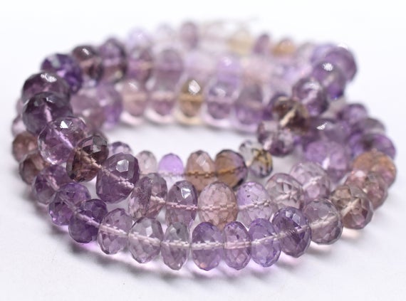 Ametrine Rondelle Shape Faceted Beads 8x10.mm Approx 8.5"inches Natural Top Quality Wholesaler Price.