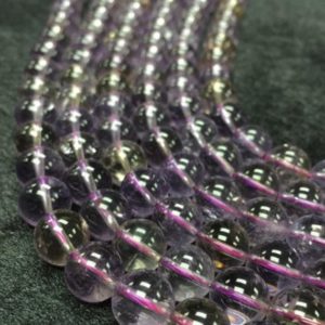 Shop Ametrine Round Beads! Ametrine Round Beads, 10mm size, 15.5 Inch Strand- Top Quality – Ametrine Beads | Natural genuine round Ametrine beads for beading and jewelry making.  #jewelry #beads #beadedjewelry #diyjewelry #jewelrymaking #beadstore #beading #affiliate #ad