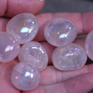 Shop Tumbled Crystals & Pocket Stones! Angel Aura Rose Quartz 3/4 inch + Tumbled Stone T503 | Natural genuine stones & crystals in various shapes & sizes. Buy raw cut, tumbled, or polished gemstones for making jewelry or crystal healing energy vibration raising reiki stones. #crystals #gemstones #crystalhealing #crystalsandgemstones #energyhealing #affiliate #ad