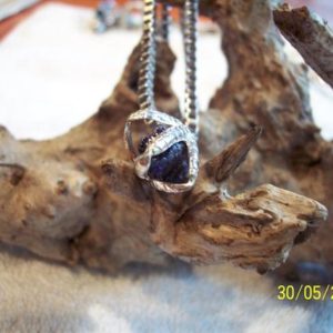 Shop Apache Tears Jewelry! Antique Sterling Claw necklace w/ Apache Tear stone. | Natural genuine Apache Tears jewelry. Buy crystal jewelry, handmade handcrafted artisan jewelry for women.  Unique handmade gift ideas. #jewelry #beadedjewelry #beadedjewelry #gift #shopping #handmadejewelry #fashion #style #product #jewelry #affiliate #ad