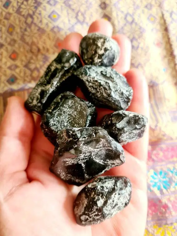 Apache Tears 15.8g - 47.9g Large Raw Stones; Obsidian Healing