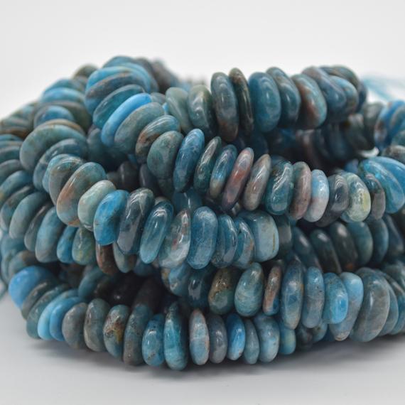 Natural Apatite Semi-precious Gemstone Chunky Chips / Nuggets Beads - 8mm - 15mm X 1mm - 6mm -  15" Strand
