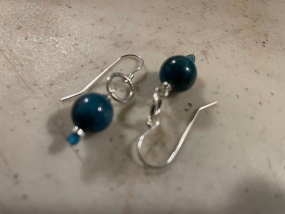 Blue Earrings - Apatite Gemstone Jewellery - Sterling Silver Jewelry - Dangle - Pierced