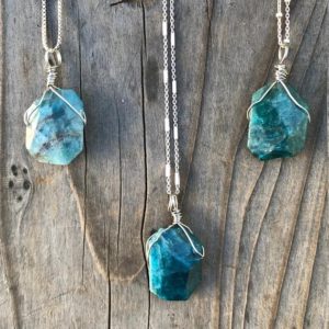 Apatite / Blue Apatite / Apatite Necklace / Apatite Pendant / Chakra Jewelry / Faceted Apatite / Apatite Jewelry | Natural genuine Apatite pendants. Buy crystal jewelry, handmade handcrafted artisan jewelry for women.  Unique handmade gift ideas. #jewelry #beadedpendants #beadedjewelry #gift #shopping #handmadejewelry #fashion #style #product #pendants #affiliate #ad
