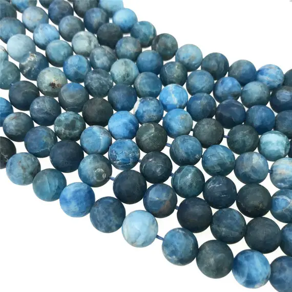 8mm Matte Apatite Beads, Round Gemstone Beads, Wholesale Beads