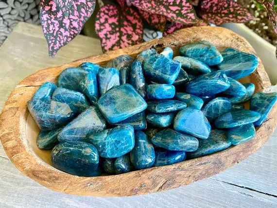 Blue Apatite Tumbled Stone Gemstone Crystal