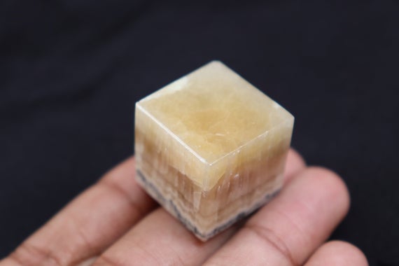 Yellow Aragonite Cube Stone, Cube Semi Precious, Natural Aragonite Cube, Crystal Cube Stone, Healing Stone, Gemstone, Yellow Cube Stone
