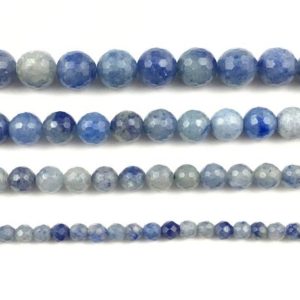 Shop Aventurine Faceted Beads! Blue Aventurine Faceted Beads, Natural Gemstone Beads, Round Stone Beads For Jewelry Making 4mm 6mm 8mm 10mm 15'' | Natural genuine faceted Aventurine beads for beading and jewelry making.  #jewelry #beads #beadedjewelry #diyjewelry #jewelrymaking #beadstore #beading #affiliate #ad