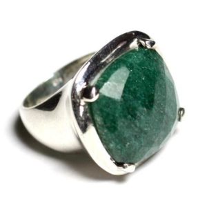 Shop Aventurine Rings! n110 – Bague Argent 925 et Pierre – Aventurine Verte Carré 18mm | Natural genuine Aventurine rings, simple unique handcrafted gemstone rings. #rings #jewelry #shopping #gift #handmade #fashion #style #affiliate #ad