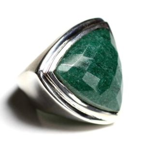 Shop Aventurine Rings! N347 – 925 sterling silver ring and stone – faceted green Aventurine Triangle 21mm | Natural genuine Aventurine rings, simple unique handcrafted gemstone rings. #rings #jewelry #shopping #gift #handmade #fashion #style #affiliate #ad