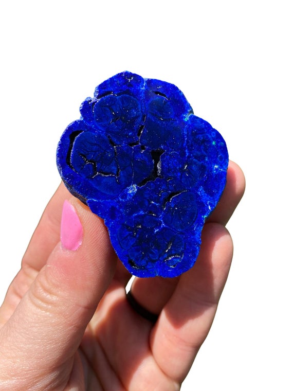 Azurite Crystal Blueberry - One Side Polished Azurite Malachite Stone - Raw Azurite Stone - Azurite Blueberry - Azurite Crystal Specimen #1