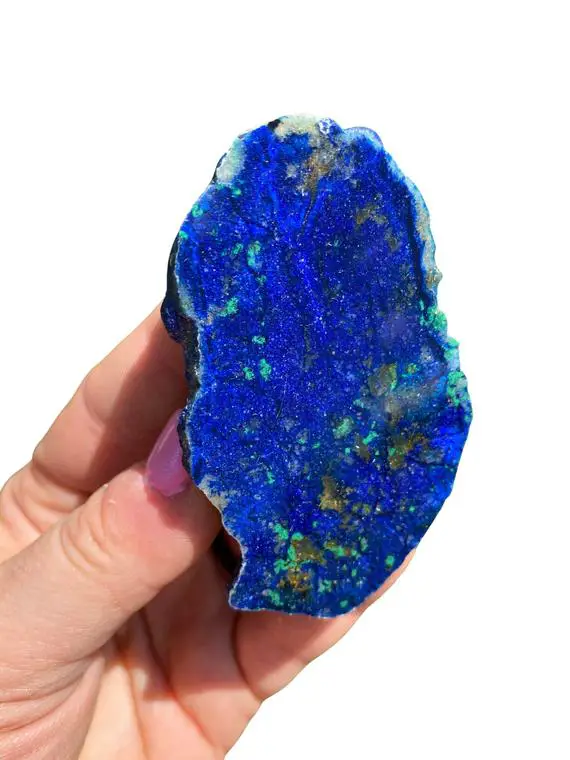 Azurite Crystal Blueberry - One Side Polished Azurite Malachite Stone - Raw Azurite Stone - Azurite Blueberry - Azurite Crystal Specimen - 3