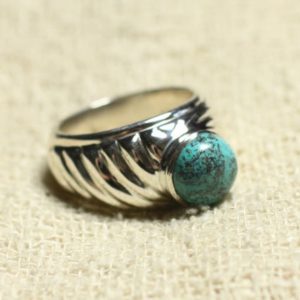 Shop Azurite Rings! N121 – 925 sterling silver ring and stone – 9mm round Azurite | Natural genuine Azurite rings, simple unique handcrafted gemstone rings. #rings #jewelry #shopping #gift #handmade #fashion #style #affiliate #ad
