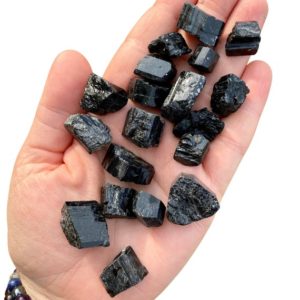 Shop Black Tourmaline Points & Wands! Black Tourmaline Crystal – Black Tourmaline Raw – Rough Black Tourmaline – Grade A Black Tourmaline – Small Black Tourmaline – High Quality! | Natural genuine stones & crystals in various shapes & sizes. Buy raw cut, tumbled, or polished gemstones for making jewelry or crystal healing energy vibration raising reiki stones. #crystals #gemstones #crystalhealing #crystalsandgemstones #energyhealing #affiliate #ad