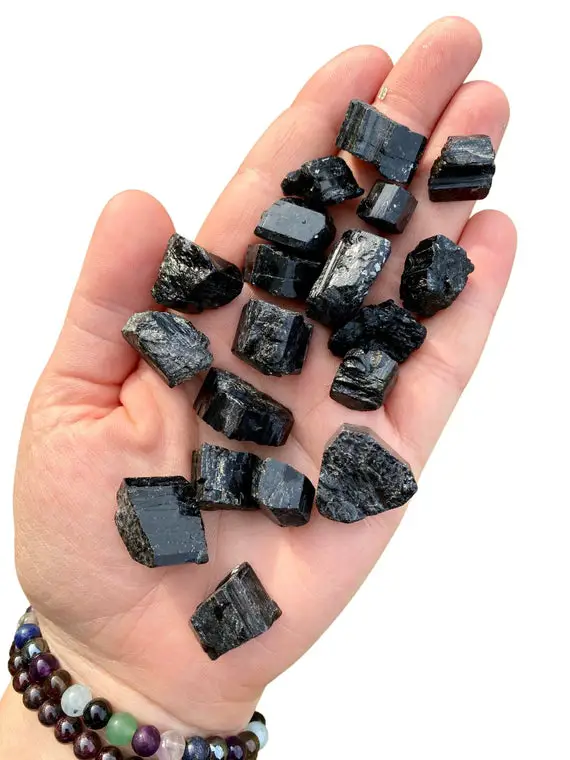 Black Tourmaline Crystal - Black Tourmaline Raw - Rough Black Tourmaline - Grade A Black Tourmaline - Small Black Tourmaline - High Quality!