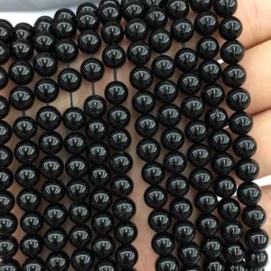 Shop Black Tourmaline Beads! A Black Tourmaline Beads, Natural Gemstone Beads, Round Stone Beads 4mm 6mm 8mm 10mm 12mm 15'' | Natural genuine beads Black Tourmaline beads for beading and jewelry making.  #jewelry #beads #beadedjewelry #diyjewelry #jewelrymaking #beadstore #beading #affiliate #ad