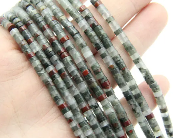 2x3mm/2x4mm African Blood Stone Rondelle Beads,for Diy Making Beads,wholesale Gemstone Beads,polished Bracelet Beads/necklace Beads.