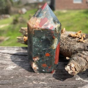 Bloodstone Point – Crystal Generator – Reiki Charged  – Chunky Gemstone Tower – Enhance Intuition – Ground Negative Energy 1 | Natural genuine stones & crystals in various shapes & sizes. Buy raw cut, tumbled, or polished gemstones for making jewelry or crystal healing energy vibration raising reiki stones. #crystals #gemstones #crystalhealing #crystalsandgemstones #energyhealing #affiliate #ad