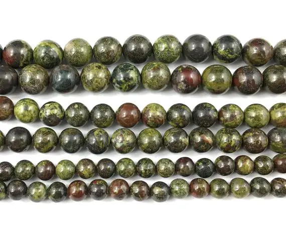 Dragon Bloodstone Beads, Natural Gemstone Beads, Round Stone Beads 4mm 6mm 8mm 10mm 12mm 15''