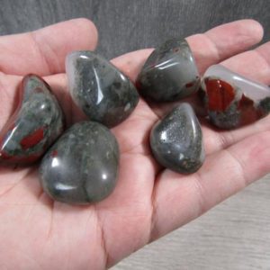 Shop Tumbled Bloodstone Crystals & Pocket Stones! African Bloodstone Tumbled Stone T 501 | Natural genuine stones & crystals in various shapes & sizes. Buy raw cut, tumbled, or polished gemstones for making jewelry or crystal healing energy vibration raising reiki stones. #crystals #gemstones #crystalhealing #crystalsandgemstones #energyhealing #affiliate #ad