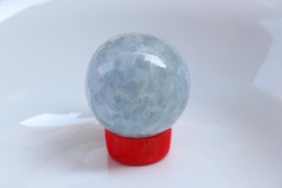 Blue Calcite Sphere, Polished Sphere, Carved Display Gemstone, Crystal Home Decor Crystal Sphere, Blue Sphere, Calcite Sphere, Healing Stone