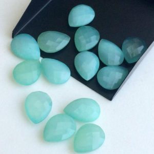 13x18mm Aqua Blue Chalcedony Faceted Pear, Double Side Faceted Blue Chalcedony, 7 Pieces Loose Aqua Pear For Jewelry  – KS3164 | Natural genuine faceted Blue Chalcedony beads for beading and jewelry making.  #jewelry #beads #beadedjewelry #diyjewelry #jewelrymaking #beadstore #beading #affiliate #ad