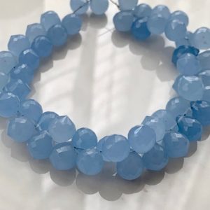 Shop Blue Chalcedony Beads! Periwinkle blue chalcedony tear drops | Natural genuine beads Blue Chalcedony beads for beading and jewelry making.  #jewelry #beads #beadedjewelry #diyjewelry #jewelrymaking #beadstore #beading #affiliate #ad