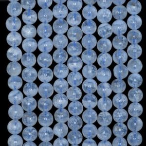 Shop Blue Lace Agate Round Beads! 6MM Chalcedony Blue Lace Agate Gemstone Blue A Round 6MM Loose Beads 7.5 inch Half Strand (90183738-368) | Natural genuine round Blue Lace Agate beads for beading and jewelry making.  #jewelry #beads #beadedjewelry #diyjewelry #jewelrymaking #beadstore #beading #affiliate #ad