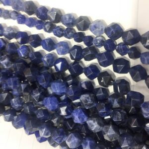 Blue Sodalite Star Cut Beads - Faceted Diamond Cut Beads - Art And Craft Supplies - Natural Beads - Jewelry Beads Wholesale -15inch